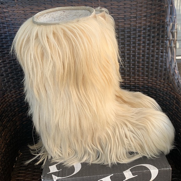 Vintage Open Country ROLUC IDEAL Low Goat Fur Ski YETI Boho Snow Boots - Picture 7 of 16